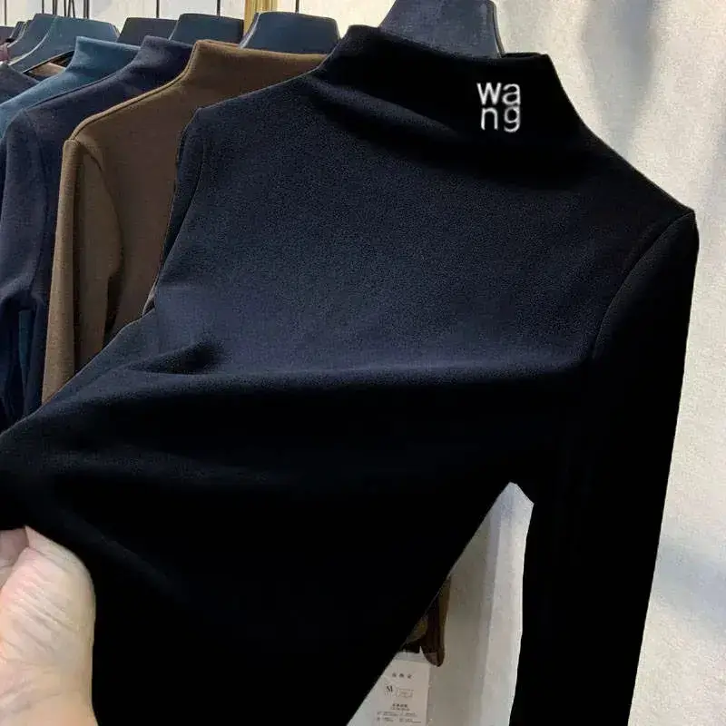 Women WA9 Logo Long Sleeve T-Shirt Brown Slim Fit — feature 8