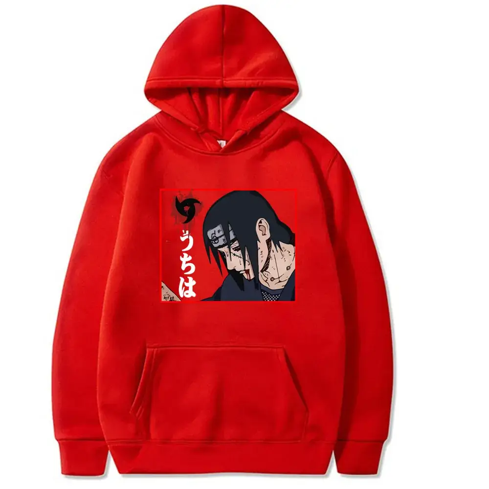 Naruto Sasuke Fleece Hoodie Plus Size White - Image 3