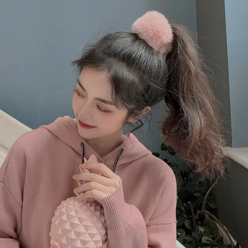 Autumn Winter Plush Hair Rings for Women