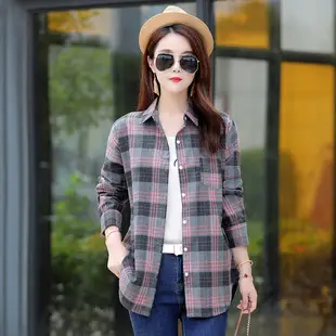 Women's Plaid Fleece Shirt Thick Warm Plus Size — feature 7