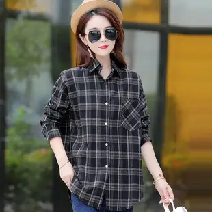 Women's Plaid Fleece Shirt Thick Warm Plus Size — feature 8