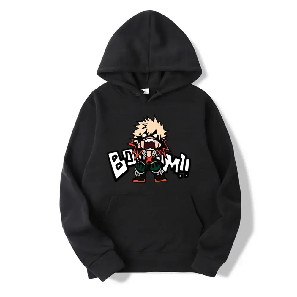 Men Cross Border Hooded Sweatshirt Black KA18 Graphic