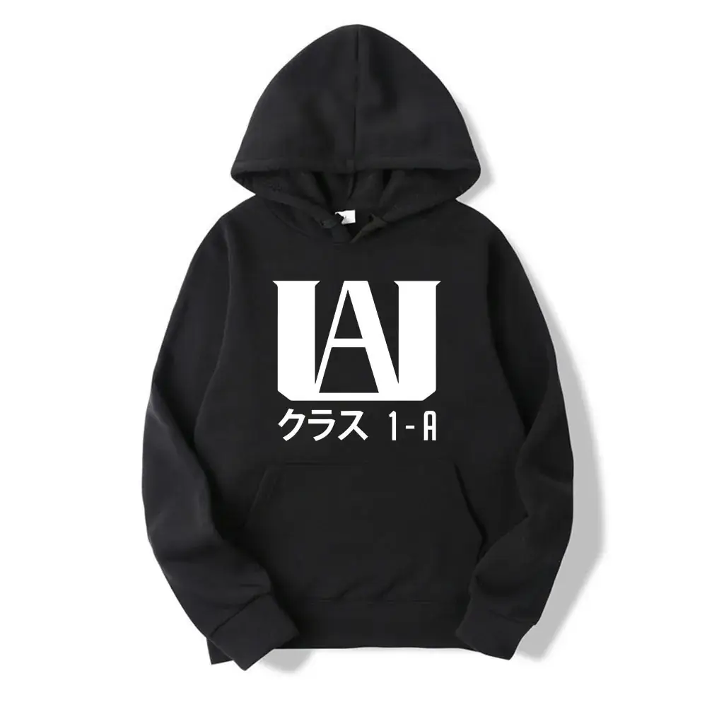 Men Cross Border Hooded Sweatshirt Black KA18 Graphic