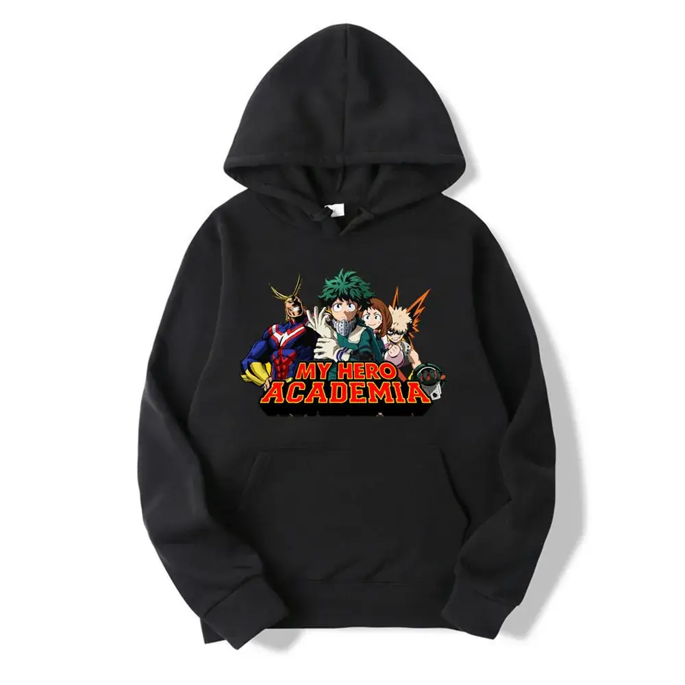Men Cross Border Hooded Sweatshirt Black KA18 Graphic