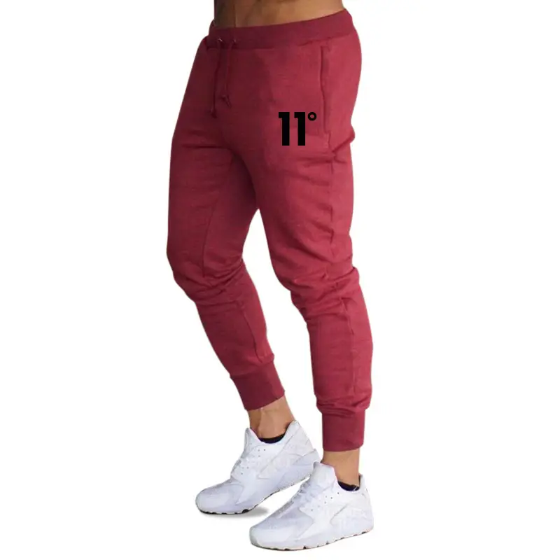 Men's Maroon Slim Fit Sports Pants with 11th Design - Image 7