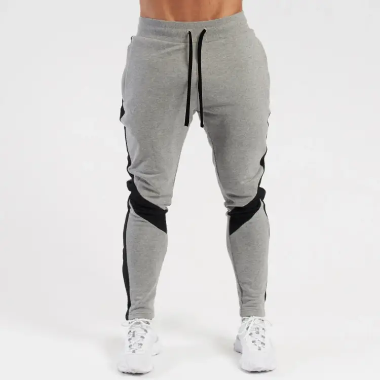 Men's White Slim Fit Fleece Pants with Black Drawstring