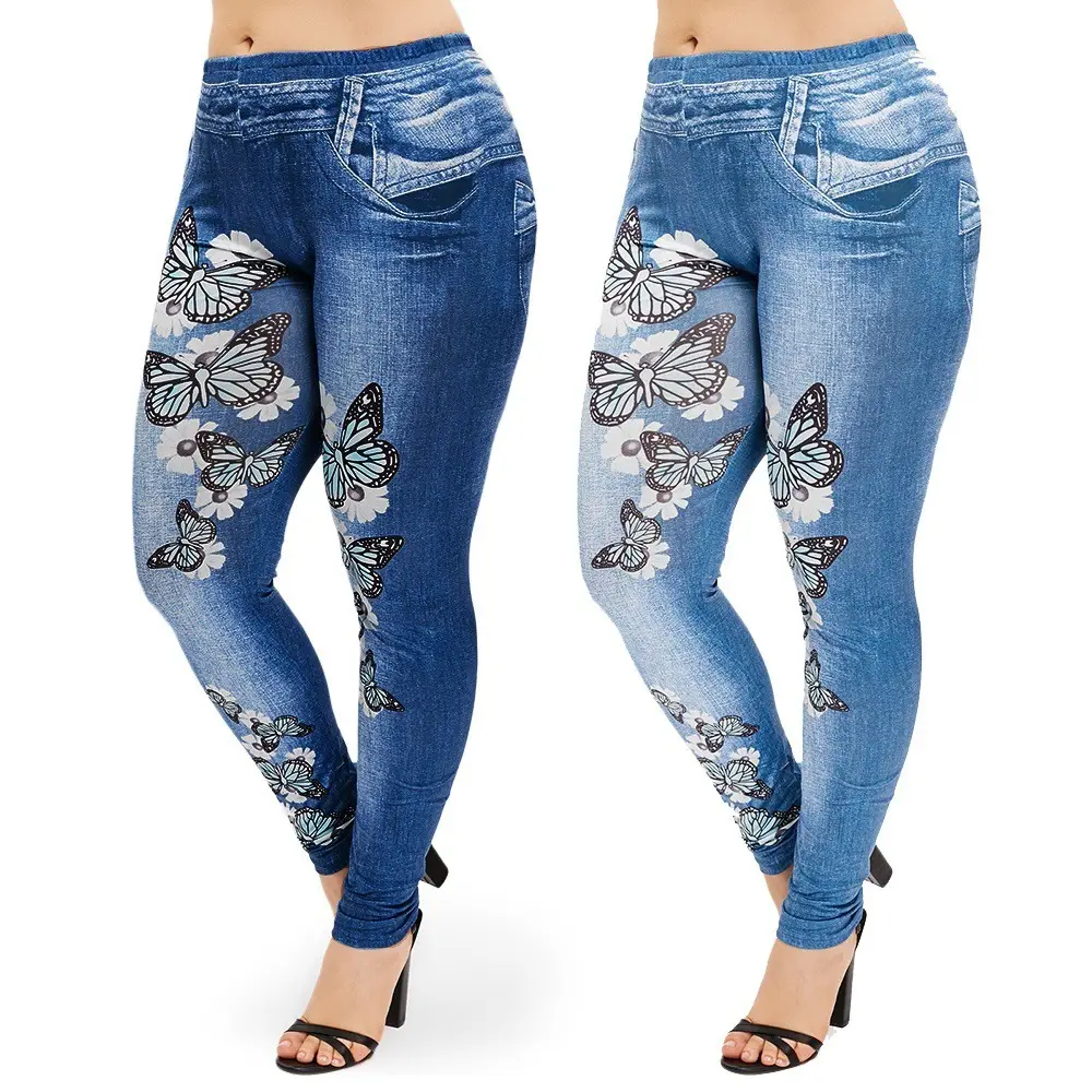 Hot Women Printed Yoga Pants Pink Stretch Black — feature 10