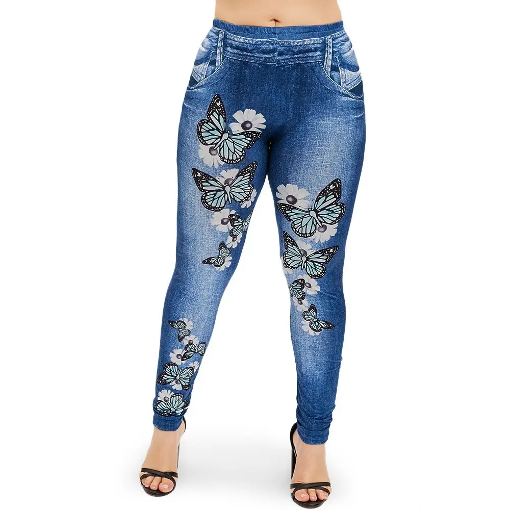 Hot Women Printed Yoga Pants Pink Stretch Black — feature 11