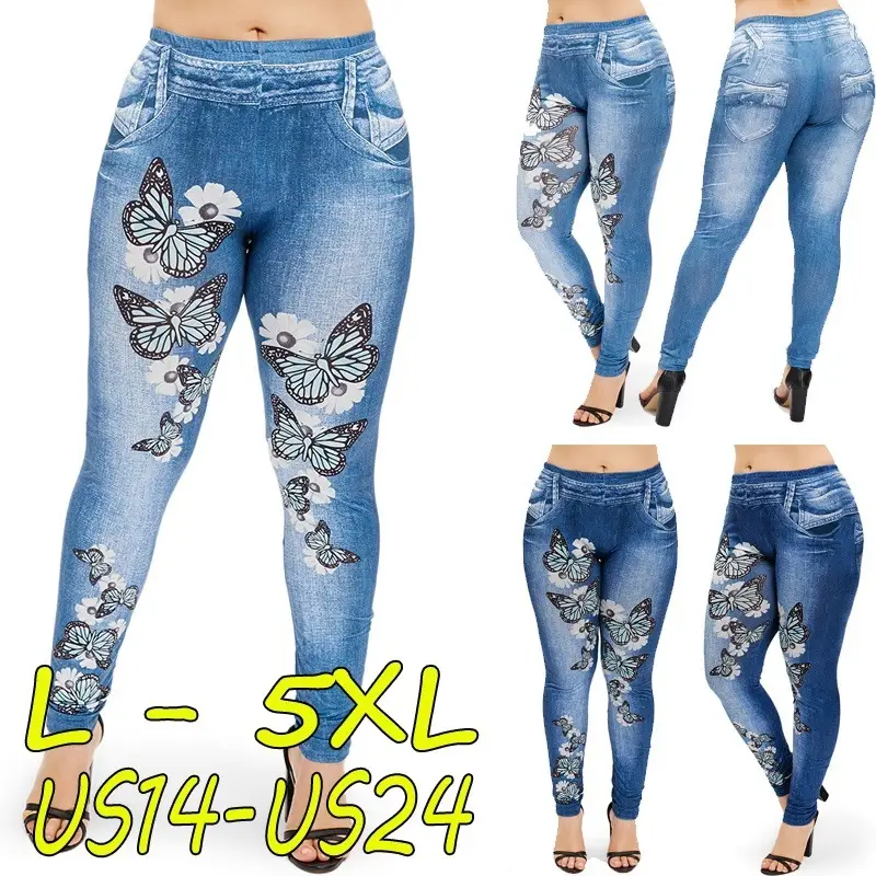 Hot Women Printed Yoga Pants Pink Stretch Black — feature 7