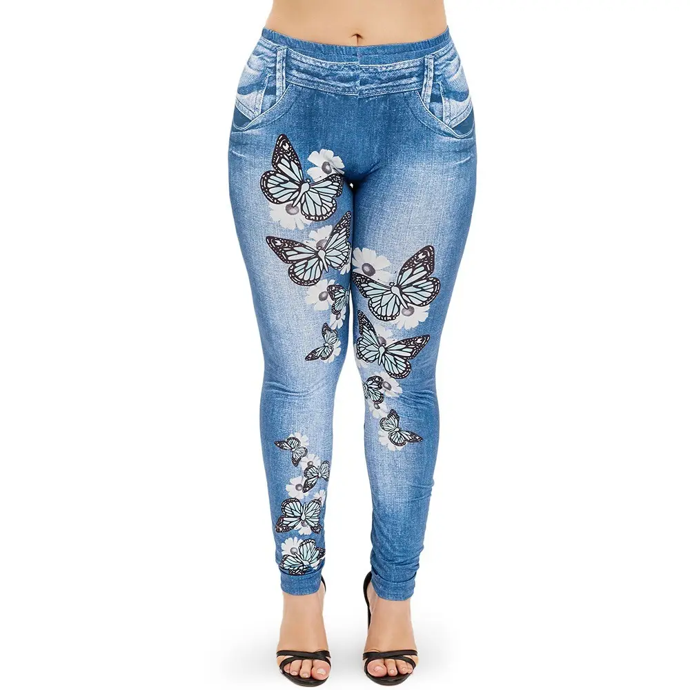 Hot Women Printed Yoga Pants Pink Stretch Black — feature 8