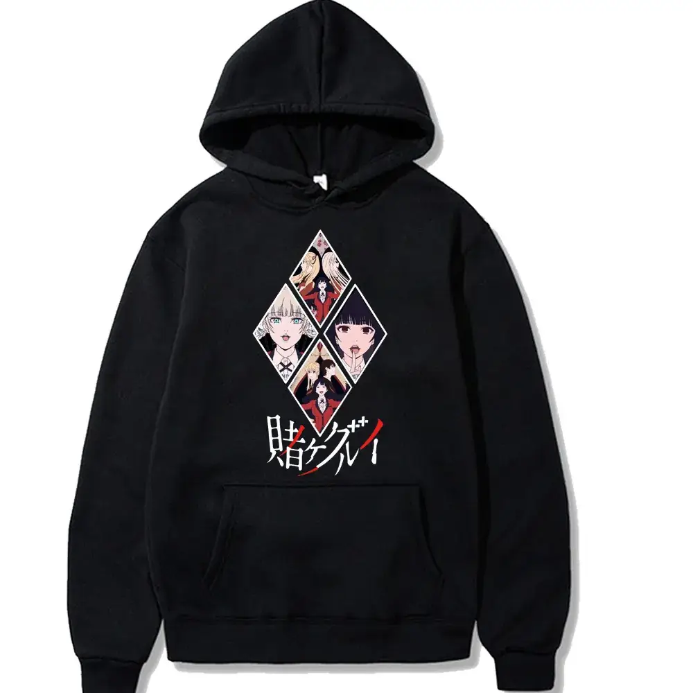 Red Hoodie with Anime Design Diamond Print - Image 5