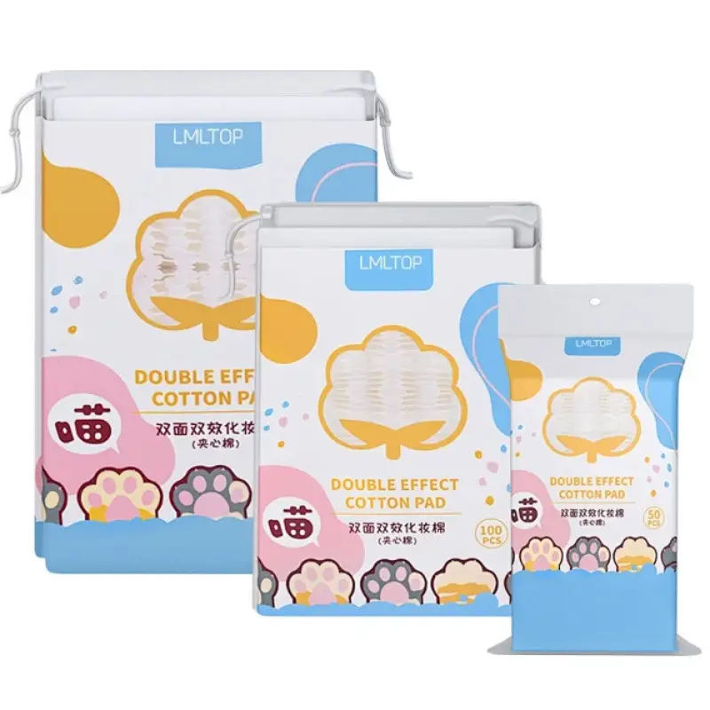 Double Sided Cat Claw Makeup Remover Cotton Bag 222