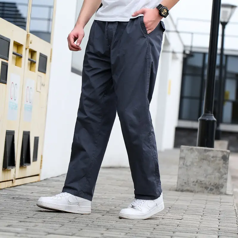 Men Loose Straight Cotton Trouser Extra Large - Image 9