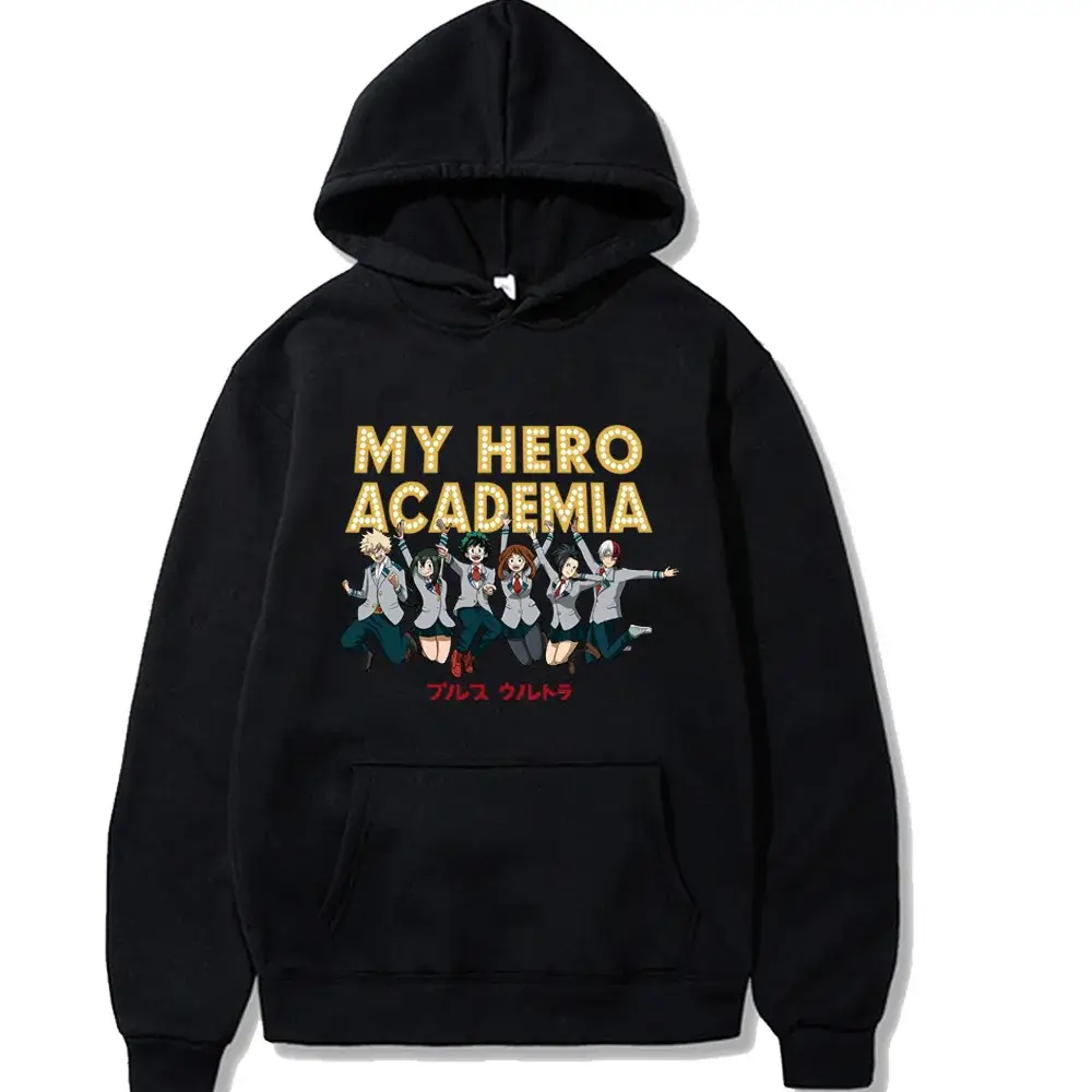 Yellow Boku My Hero Academia Hooded Sweatshirt for Men - Image 18