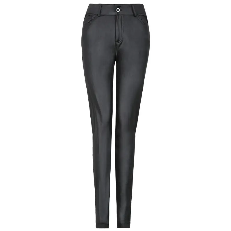2020 Skinny Black PU Leather Skinny Pants Women - Image 5