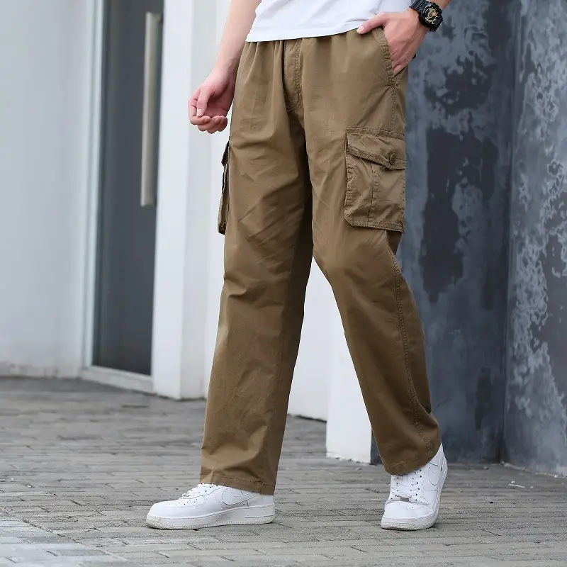 Men Fatty Cargo Pants Extra Large Brown - Image 6