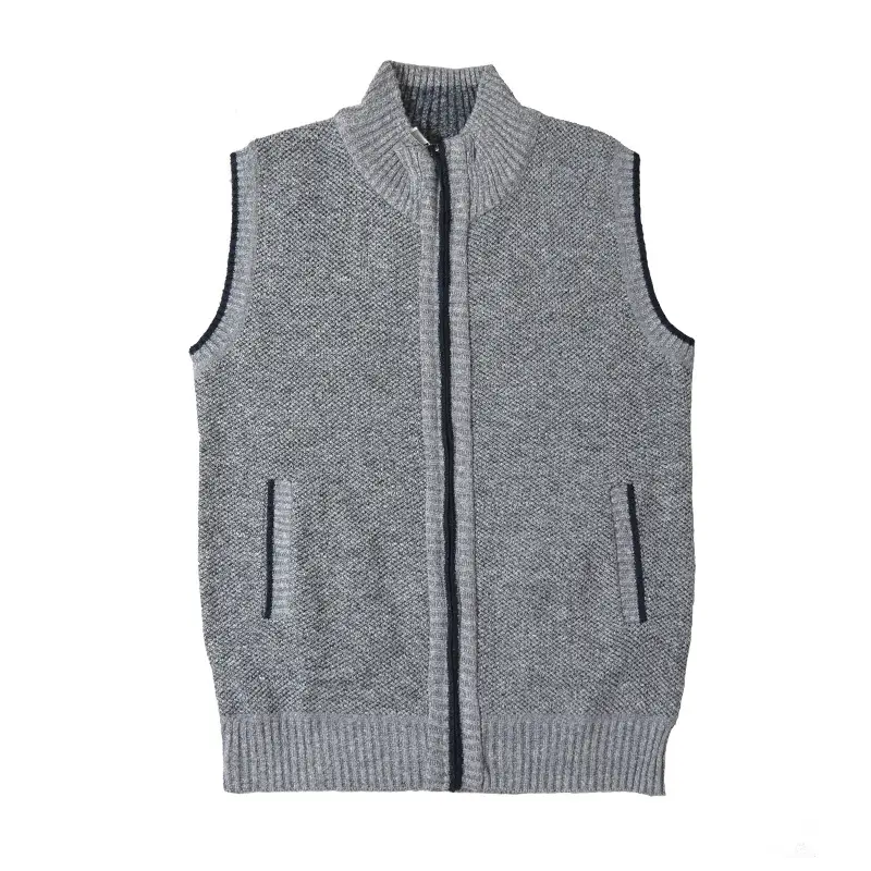 Men's Fleece Vest Maroon Large Zip-Up Sleeveless