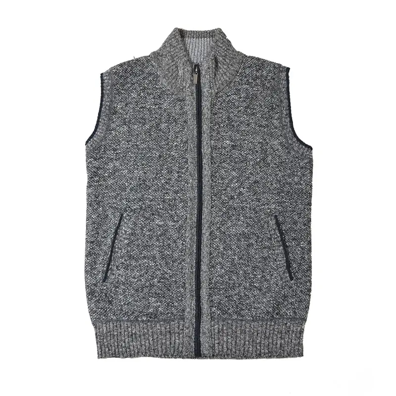 Men's Fleece Vest Maroon Large Zip-Up Sleeveless