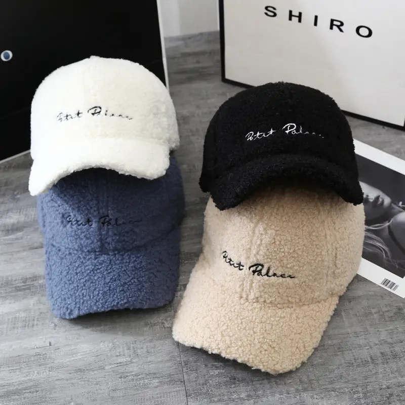 Autumn Winter Velvet Baseball Cap for Women with Embroidered Letter - Image 5