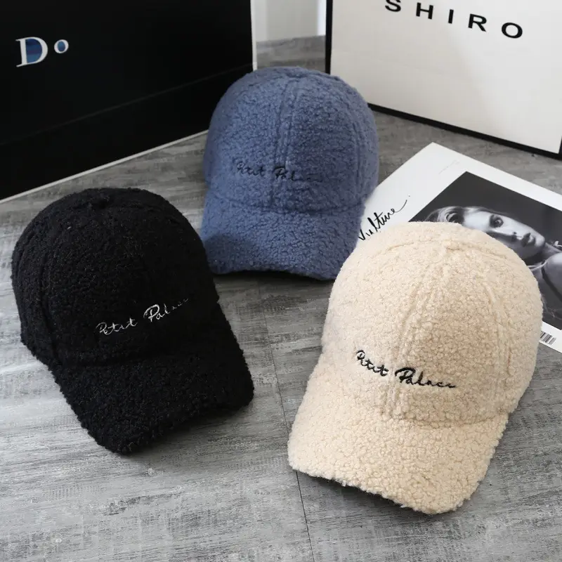Autumn Winter Velvet Baseball Cap for Women with Embroidered Letter - Image 6