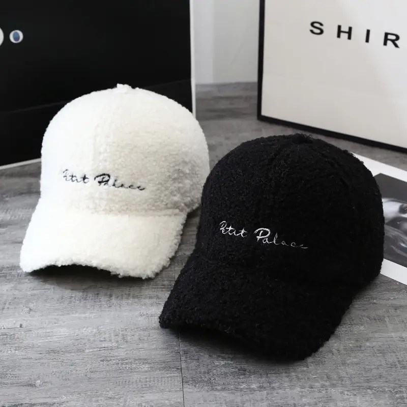 Autumn Winter Velvet Baseball Cap for Women with Embroidered Letter - Image 7