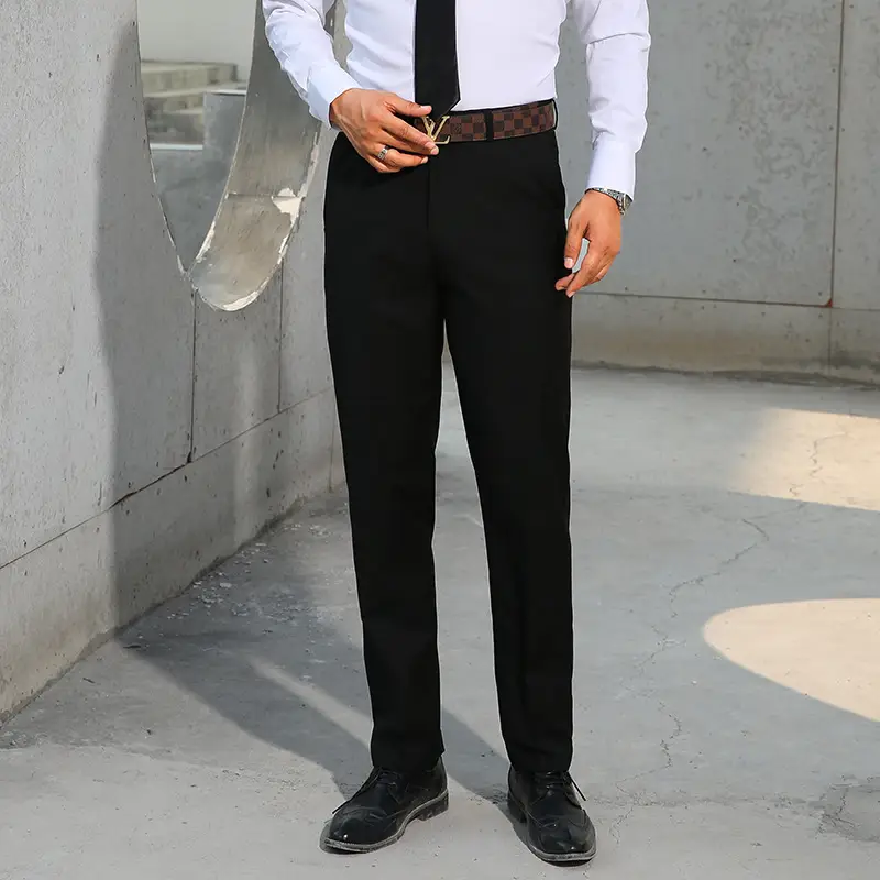 Men's Black Slim Fit Professional Trousers - Image 2