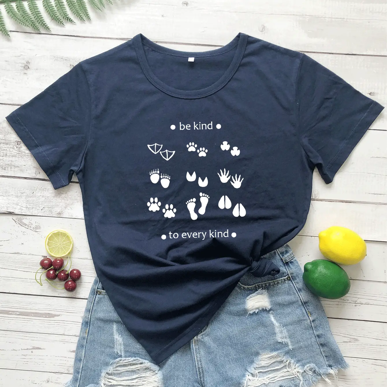 Be Kind T-Shirt for Kids with Paw Print Design - Image 11
