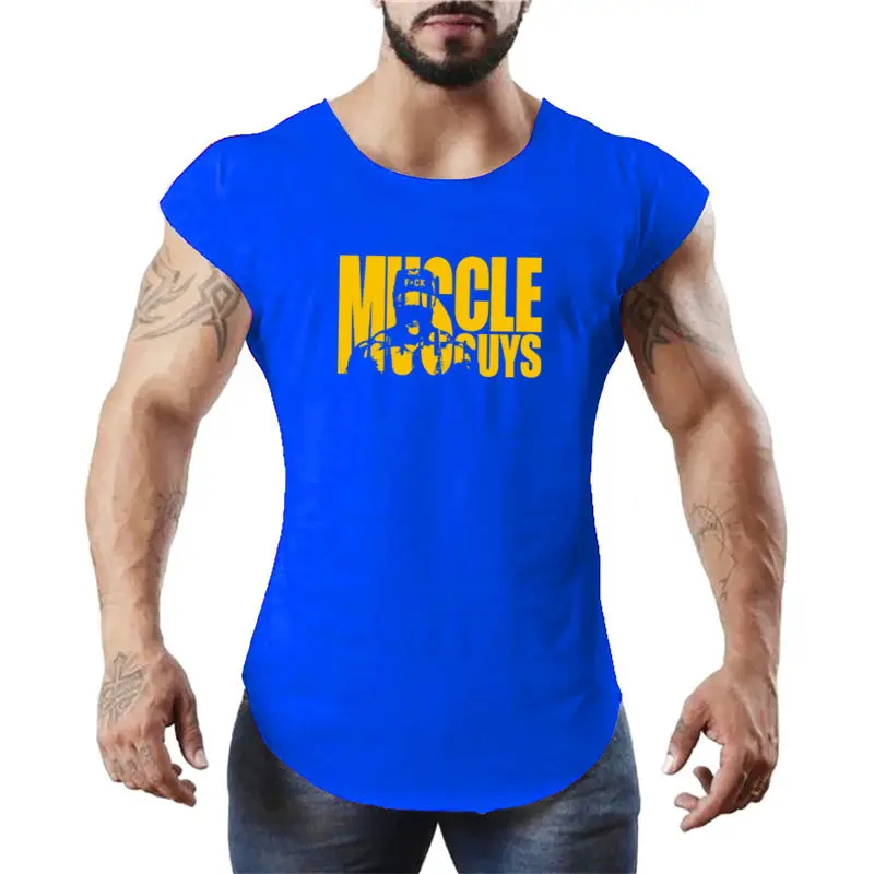 Men Muscle Graphic Vest Green Black Cotton Summer Gym Wear - Image 3