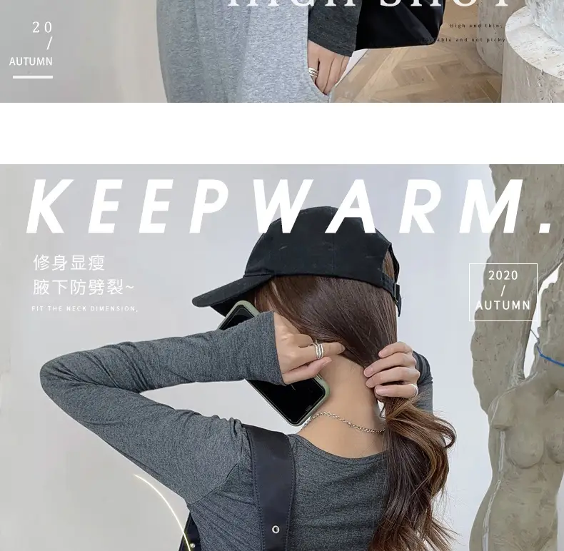 Women's Grey Long Sleeve Crop Top Set with Grey Pants — feature 14