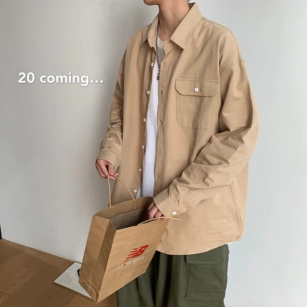 Men's Black Duffian Long Sleeve Korean Fashion Coat