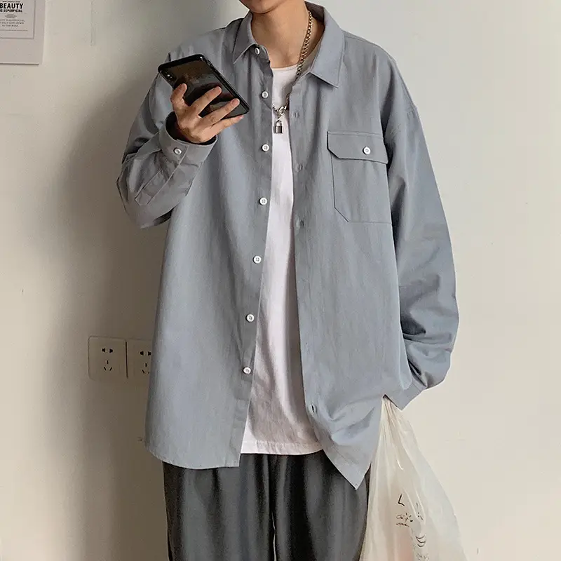 Men's Black Duffian Long Sleeve Korean Fashion Coat