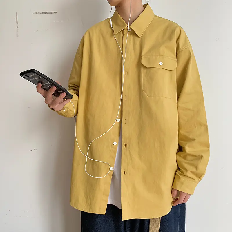 Men's Black Duffian Long Sleeve Korean Fashion Coat