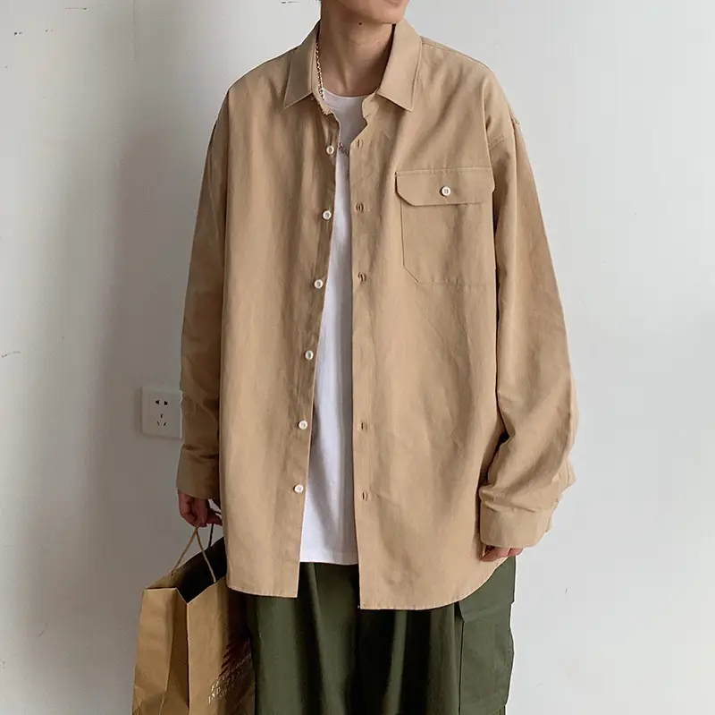 Men's Black Duffian Long Sleeve Korean Fashion Coat