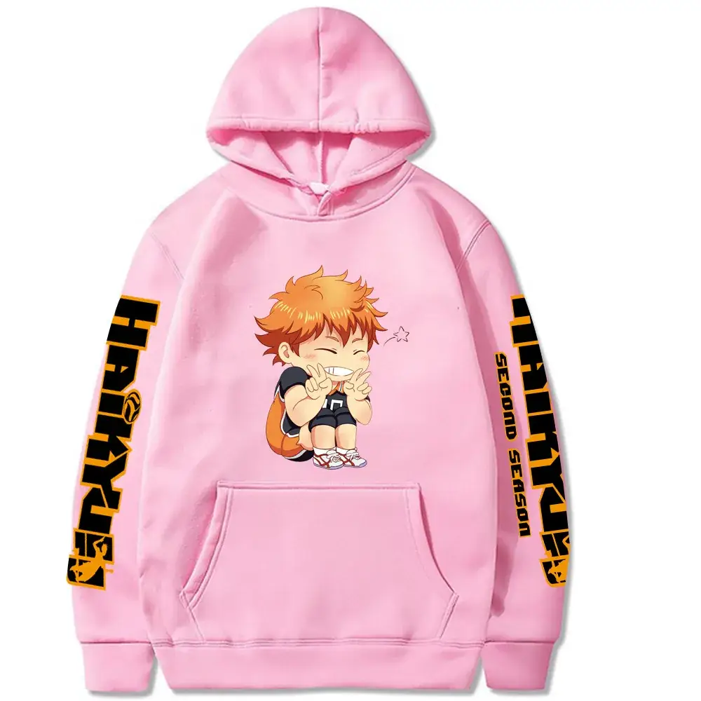 Pink Anime Hoodie for Men with Cartoon Print - Image 18