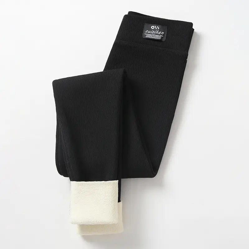 Women Warm Velvet Leggings High Waist Spring Autumn Winter Fleece Lined - Image 4