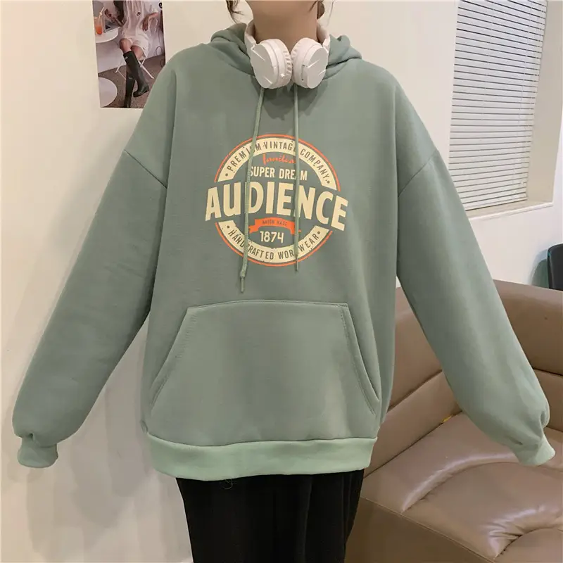 Women Hooded Sweatshirt Set Audible Vintage Fleece Lined — feature 17