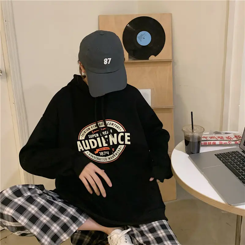 Women Hooded Sweatshirt Set Audible Vintage Fleece Lined — feature 5