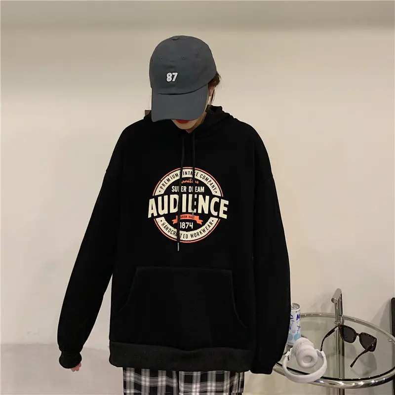 Women Hooded Sweatshirt Set Audible Vintage Fleece Lined — feature 6
