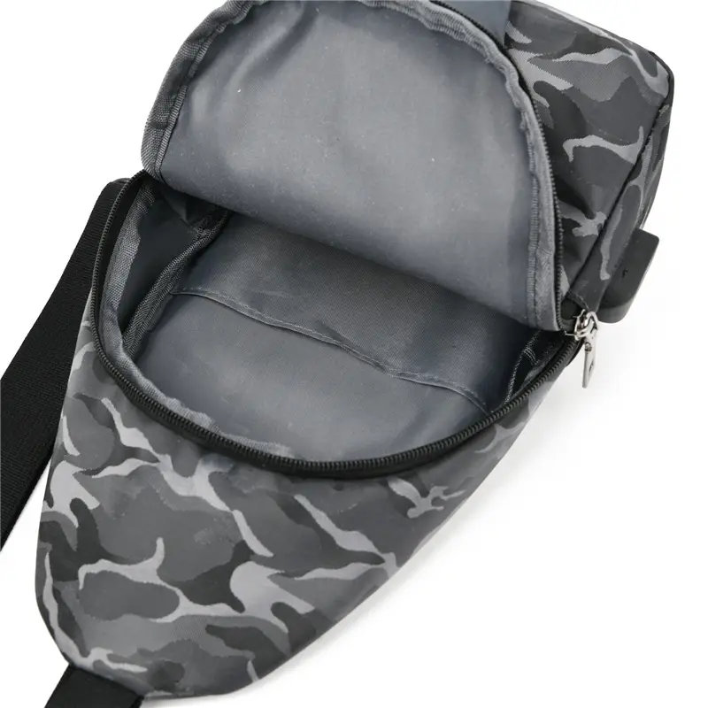 Men's Camo Crossbody Bag with USB Port - Image 7