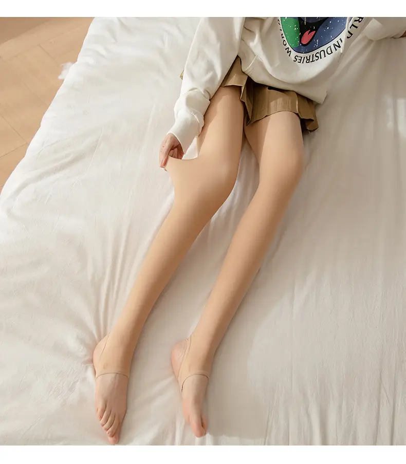Japanese Style Transparent Leggings Fleece Lined Autumn Winter — feature 21