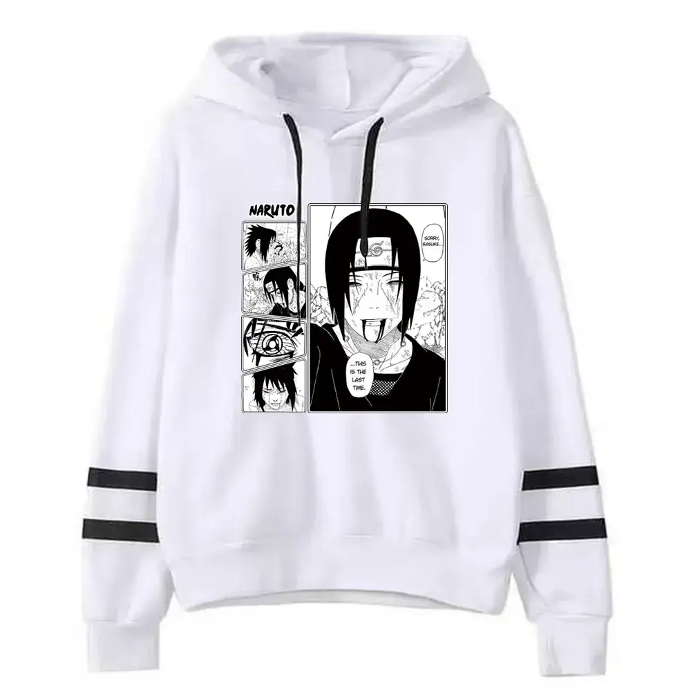 Naruto Graphic Hoodie for Men Grey Parallel Bar Design