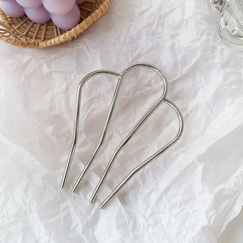 Korean M-Shaped Metal Hairpin French Braided Hair Comb for Women