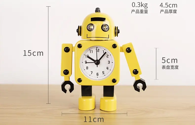 Children's Robot Desktop Clock Cartoon Student-Specific Clock Silent Bedroom Boy Amazon Cross-Border Alarm Clock — feature 12