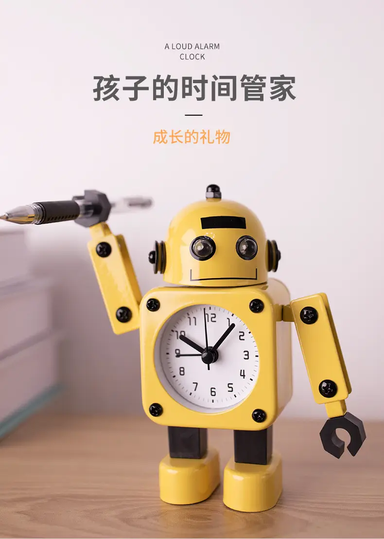 Children's Robot Desktop Clock Cartoon Student-Specific Clock Silent Bedroom Boy Amazon Cross-Border Alarm Clock — feature 4