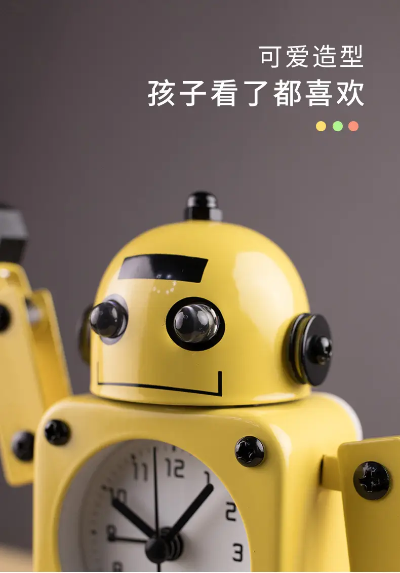 Children's Robot Desktop Clock Cartoon Student-Specific Clock Silent Bedroom Boy Amazon Cross-Border Alarm Clock — feature 6
