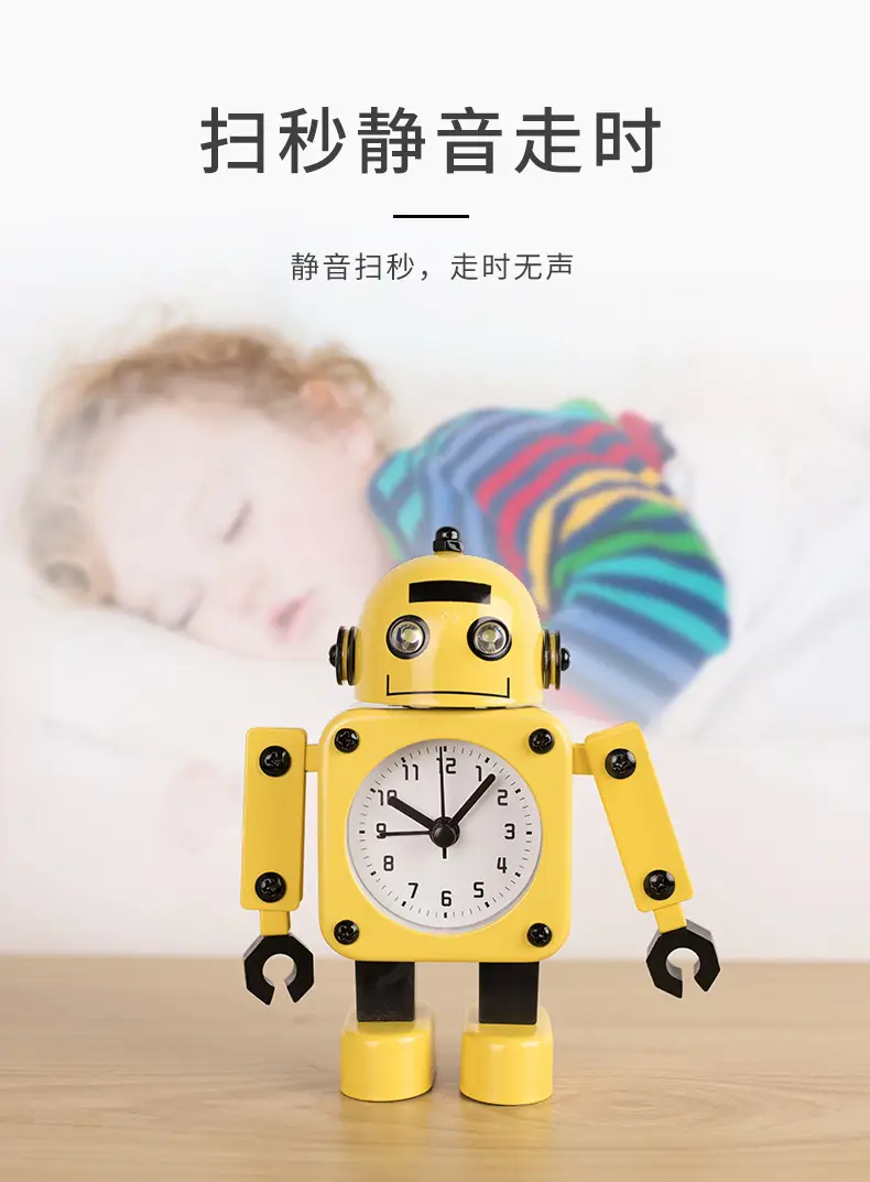 Children's Robot Desktop Clock Cartoon Student-Specific Clock Silent Bedroom Boy Amazon Cross-Border Alarm Clock — feature 7