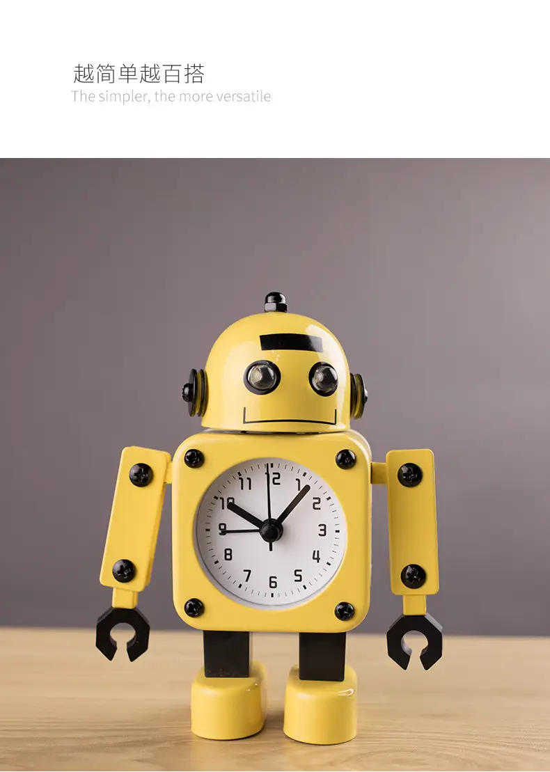 Children's Robot Desktop Clock Cartoon Student-Specific Clock Silent Bedroom Boy Amazon Cross-Border Alarm Clock — feature 9