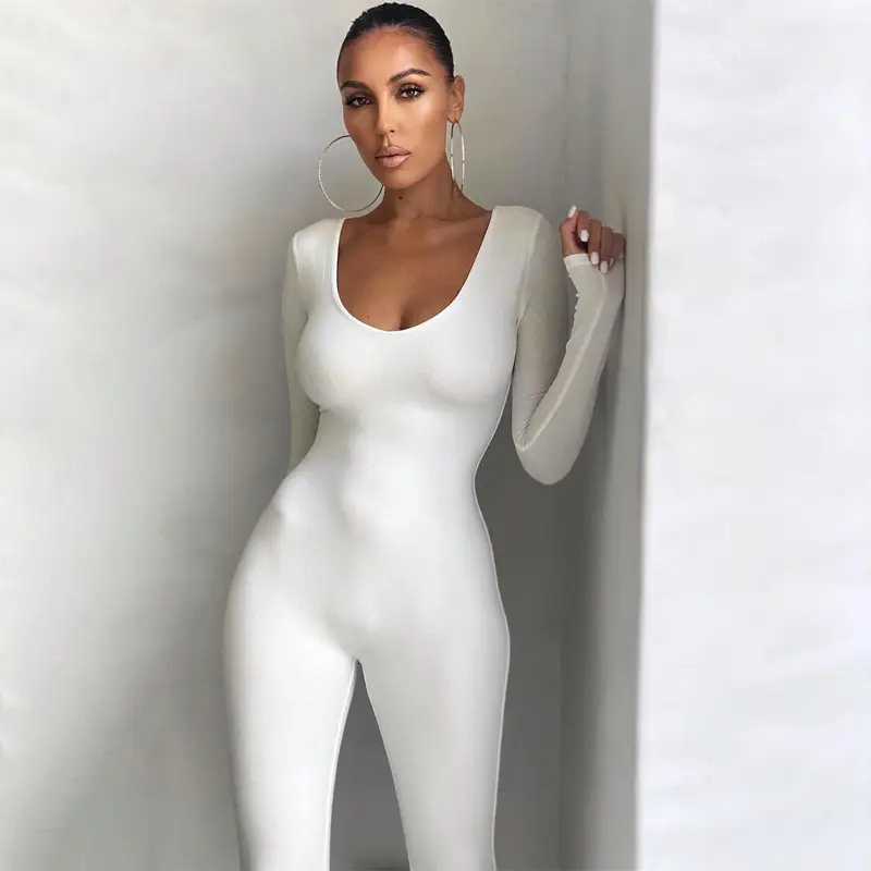 White Slim Fit Hip Leggings Long Sleeve Women 2025 - Image 5