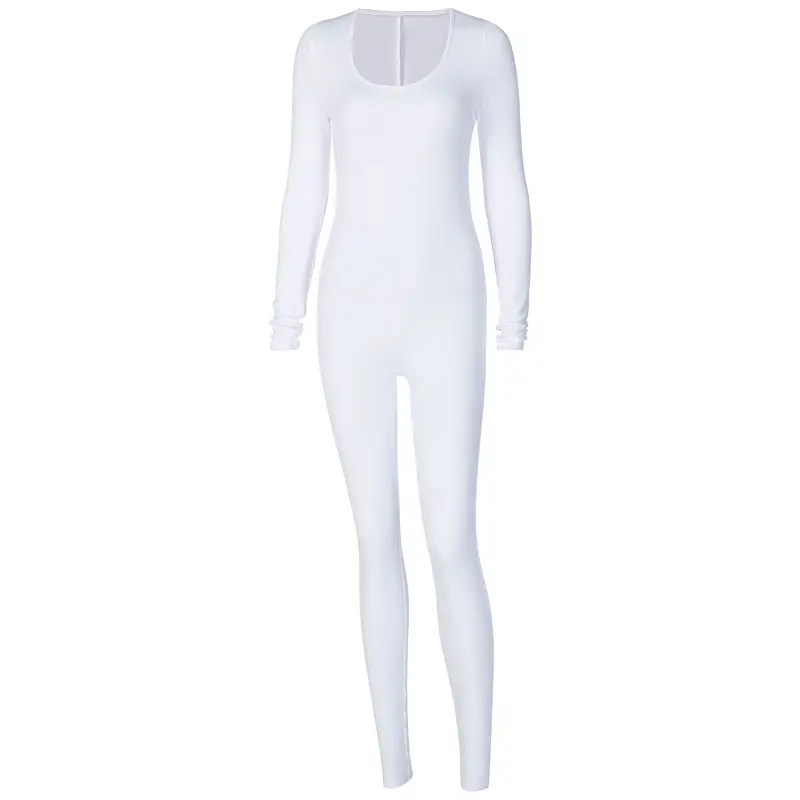White Slim Fit Hip Leggings Long Sleeve Women 2025 - Image 8