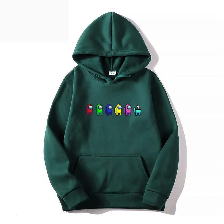 Men Women Hoodie Among Us Graphic Grey Long Sleeve